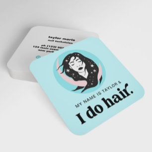 Hair Stylist Modern Retro Square Business Card