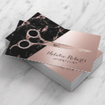 Hair Stylist Modern Rose Gold Marble Beauty Salon Business Card<br><div class="desc">Hair Stylist Modern Rose Gold Marble Beauty Salon Business Cards.</div>