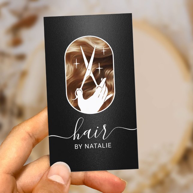 Hair Stylist Modern Scissor Logo Beauty Salon Business Card (Creator Uploaded)