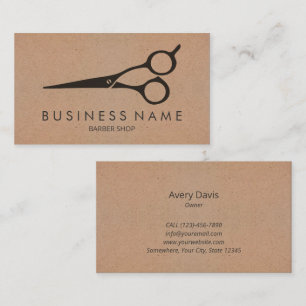 Hair Stylist Modern Scissors Barber Shop Elegant Business Card