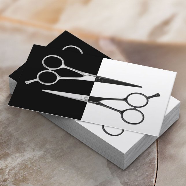 Hair Stylist Modern Scissors Hairdresser Business Card (Creator Uploaded)