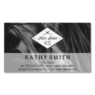 Hair Stylist   Modern Stylist Magnetic Business Card