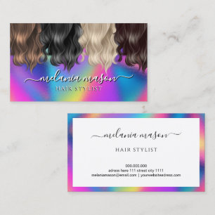 Hair Stylist Modern Vibrant Colorful Business Card