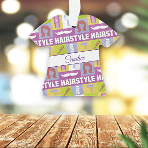 Hair Stylist Monogram Pictogram Ornament