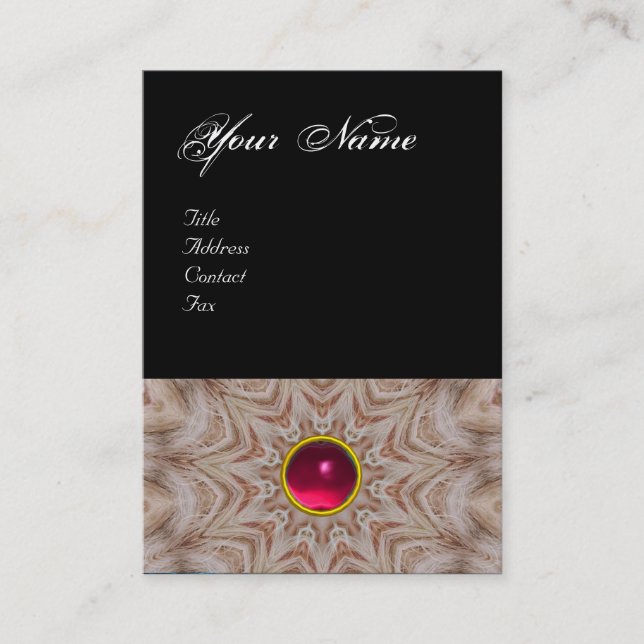 HAIR STYLIST monogram ,red pink  ruby, black Business Card (Front)