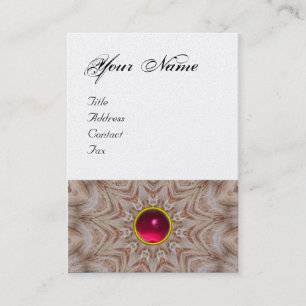 HAIR STYLIST monogram ,red pink ruby,white pearl Business Card