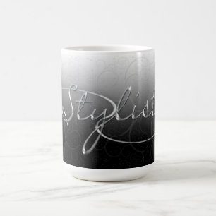 HAIR STYLIST MUG - Classy Swirls in grey/black