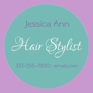 Hair Stylist Occupation Personalise Teal Classic Round Sticker