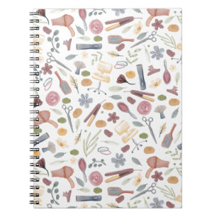 Hair Stylist Pattern Watercolor Notebook
