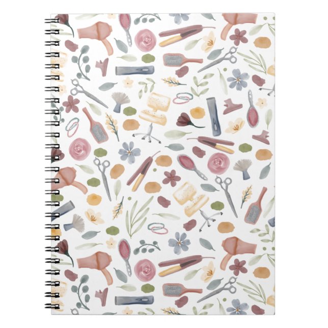 Hair Stylist | Pattern | Watercolor Notebook (Front)