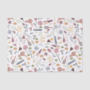 Hair Stylist Pattern Watercolor Tissue Paper