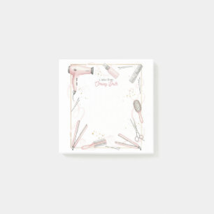Hair stylist Personalized Pink Hairstylist Styling Post-it Notes