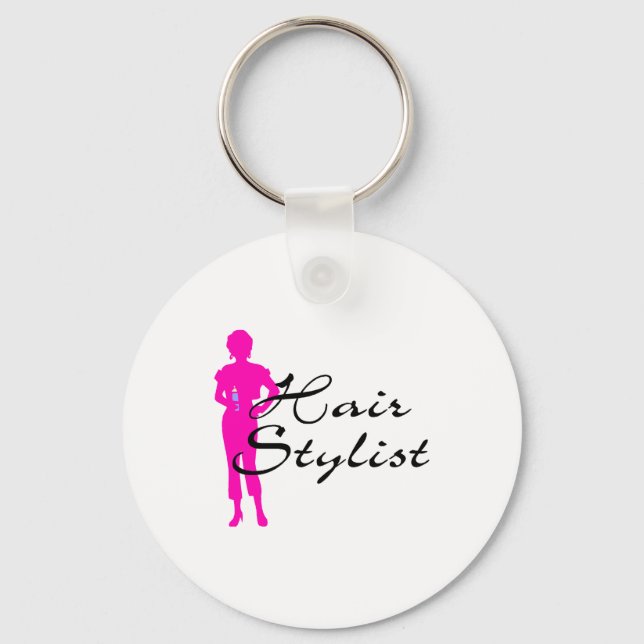 Hair Stylist (Pink) Key Ring (Front)