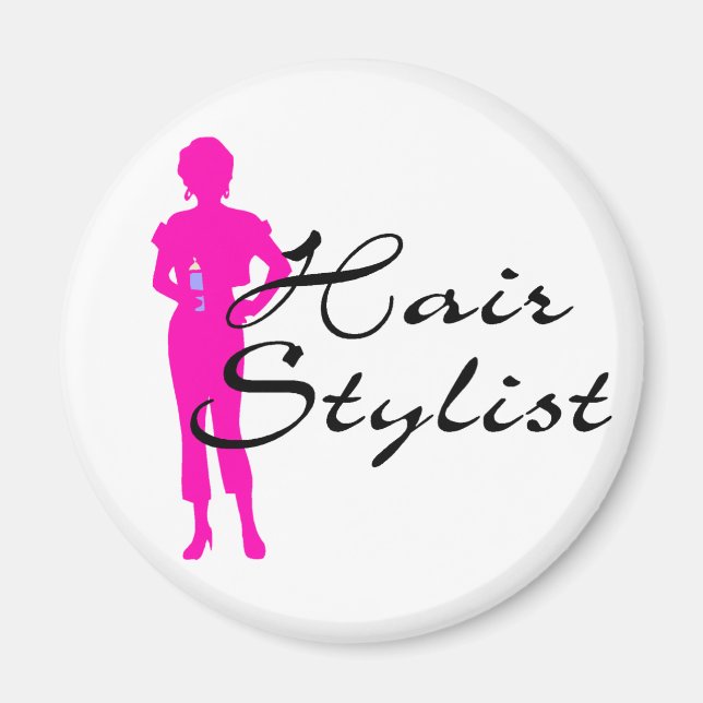 Hair Stylist (Pink) Magnet (Front)
