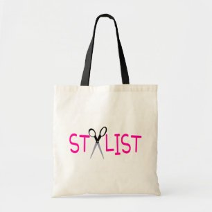 Hair Stylist Pink with Scissors Tote Bag