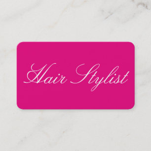 Hair Stylist Plain Simple Clean Pink Professional Business Card