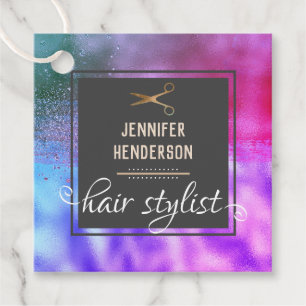Hair stylist product contact tag