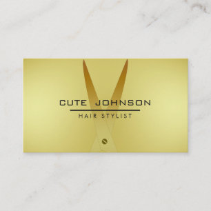 Hair Stylist Professional Fashion Gold Faux Business Card