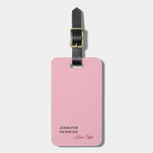 Hair stylist professional plain pink feminine luggage tag