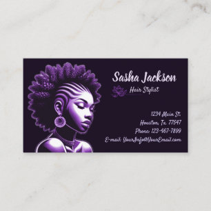 Hair Stylist Purple Business Card