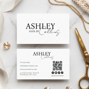 Hair Stylist QR Code Business Card