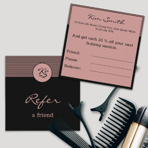 Hair Stylist Refer A Friend Square Referral Card