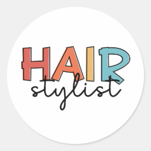 Hair Stylist Retro Hairdresser Gift Classic Round Sticker