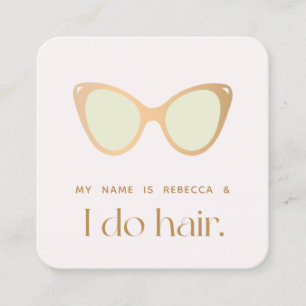 Hair Stylist Retro Sunglasses Square Square Busine Business Card
