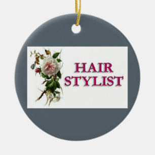 Hair Stylist Rose Ceramic Tree Decoration
