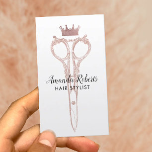 Hair Stylist Rose Gold Scissor & Crown Appointment