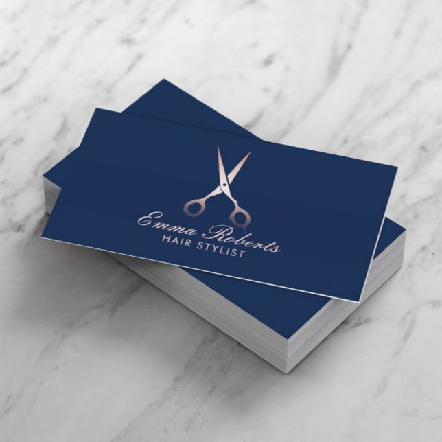 Hair Stylist Rose Gold Scissor Navy Appointment (Creator Uploaded)