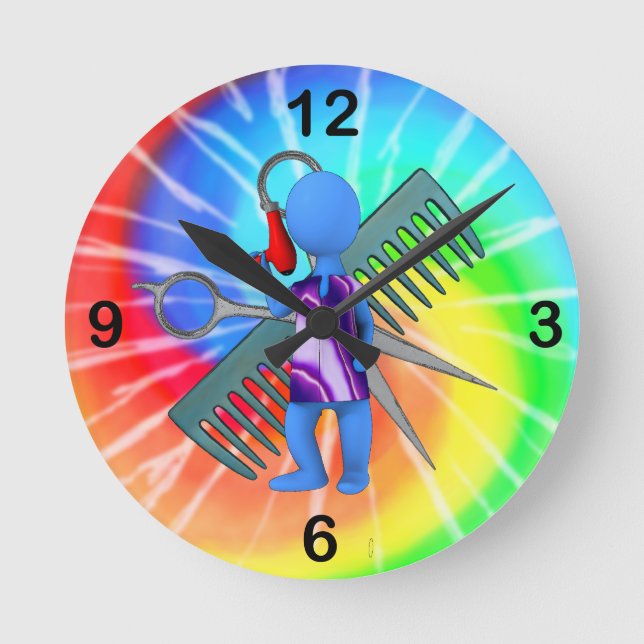 Hair Stylist Round Clock (Front)