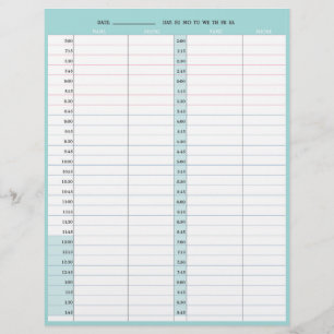 Hair stylist salon 1-day appointment book pages custom letterhead