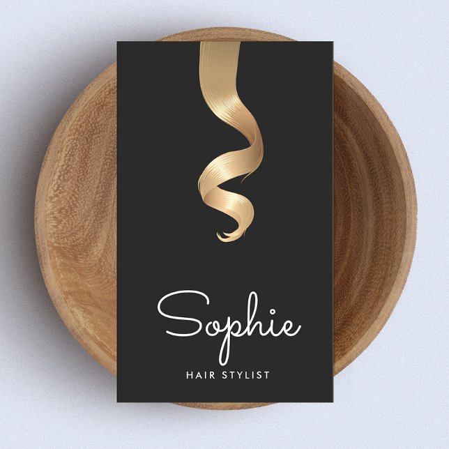 Hair Stylist Salon Blonde Ombre Curl  Business Card (Creator Uploaded)