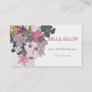 Hair Stylist Salon Blooming Goddess Headpiece Appointment Card