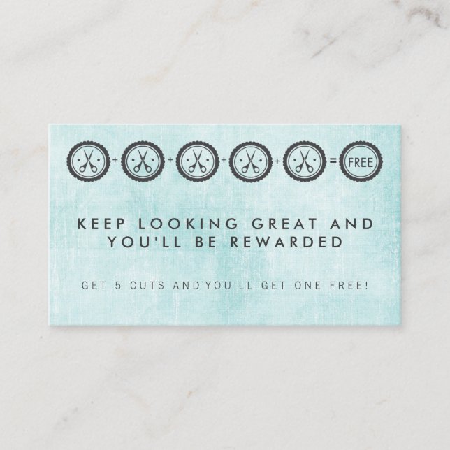 Hair Stylist Salon Loyalty Program Cards (Front)