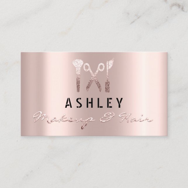 Hair Stylist Salon Makeup Artist Appointment Card (Front)