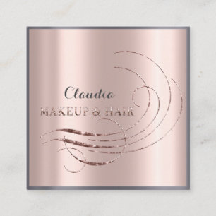 Hair Stylist Salon Makeup Artist Appointment Rose Square Business Card