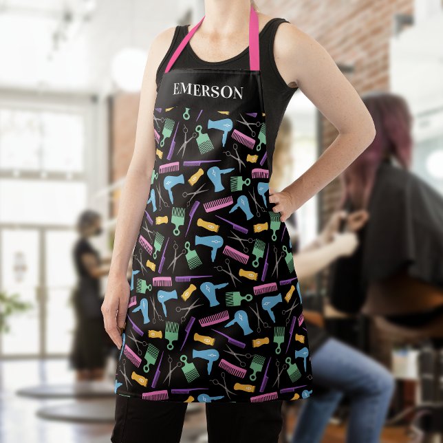 Hair Stylist Salon Styling Tools Add Name Apron (Creator Uploaded)