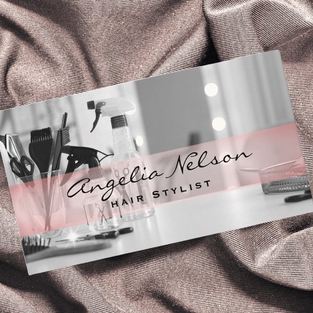 Hair stylist Salon Tools Beauty Business Card (Creator Uploaded)