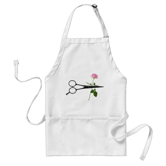 Hair Stylist Scissor & Rose Beauty Salon Standard Apron (Front)