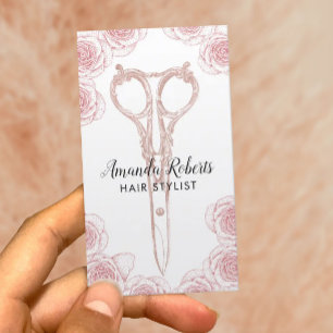 Hair Stylist Scissor & Rose Floral Appointment