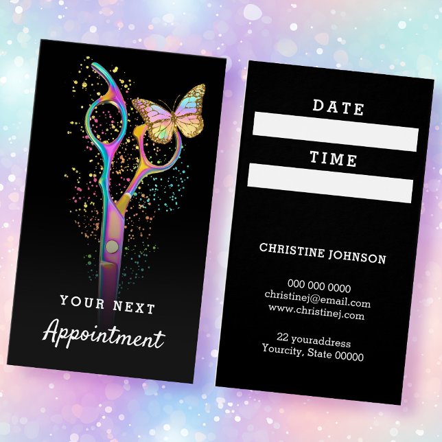 hair stylist scissors appointment card (Creator Uploaded)