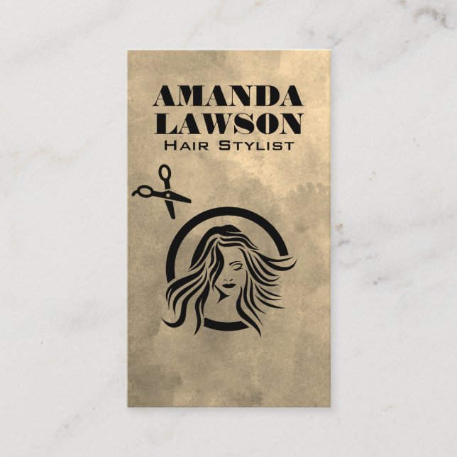 Hair Stylist Scissors | Beauty Logo Business Card (Front)