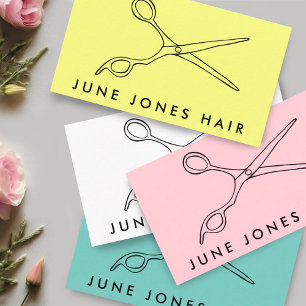 Hair Stylist Scissors Chic Line Drawing CUSTOM Bus Business Card