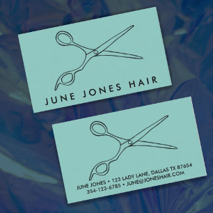 Hair Stylist Scissors Chic Line Drawing CUSTOM Business Card