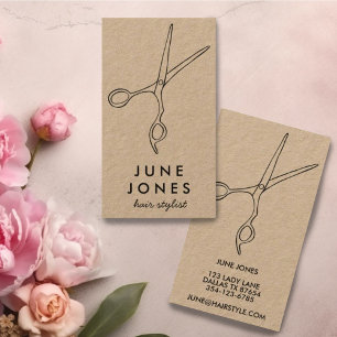 Hair Stylist Scissors Chic Minimal Line Art CUSTOM Business Card