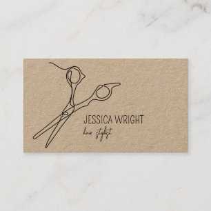 Hair Stylist Scissors Chic Modern Simple Line Art Business Card