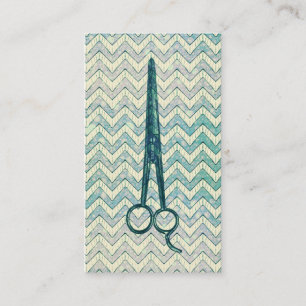 hair stylist scissors galaxy chevron teal shears business card