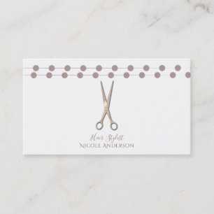 Hair Stylist Scissors Minimal Mauve Blush Pink Business Card